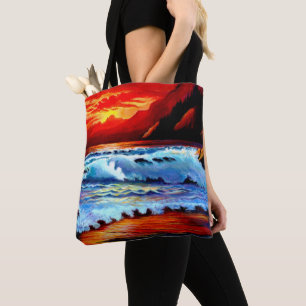 Bolsa De Tote Pintada Beach Sunset
