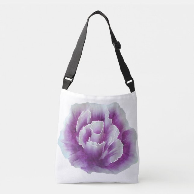 Bolsa De Tote Pintada Con Rosa Púrpura (Anverso)