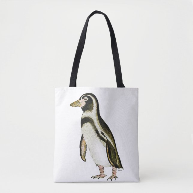 Bolsa de Tote pintada de pingüino (Anverso)