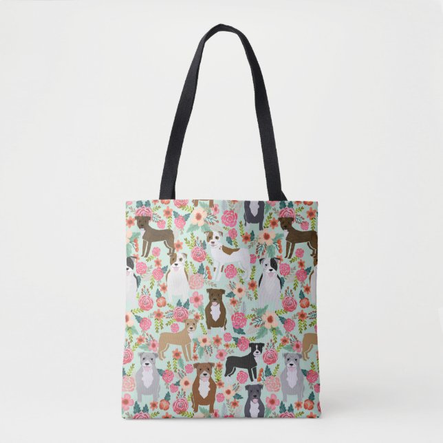 Bolsa de Tote Pitbull Florals (Anverso)
