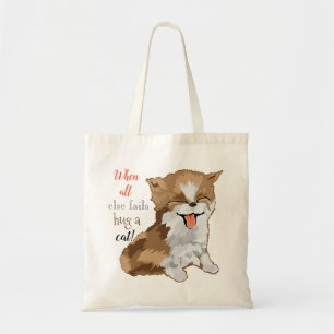 Bolsa de Tote presupuesto "Abraza a un gato"