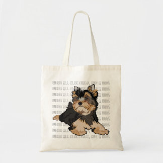 Bolsa de Tote presupuesto "abrazo a un perro" Terr