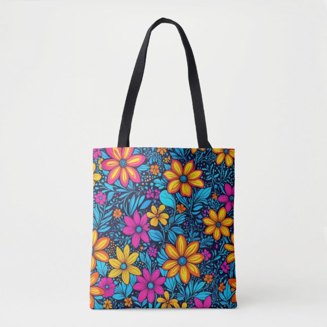 Bolsa de Tote Psychedelic Wildflower (Anverso)