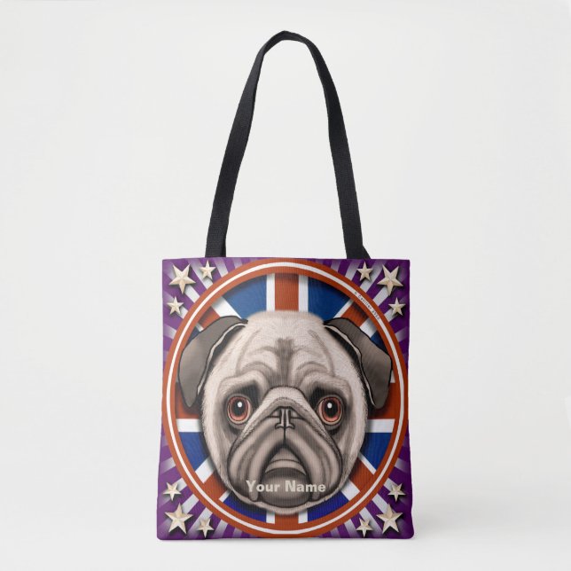 Bolsa de tote Pug de Inglaterra (Anverso)