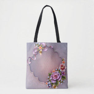Bolsa De Tote Purple All-Over-Print, Media