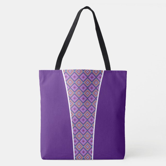 Bolsa De Tote Púrpura Patterada (Anverso)