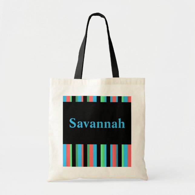 Bolsa de tote rayada de la Bonito de Savannah (Frente)