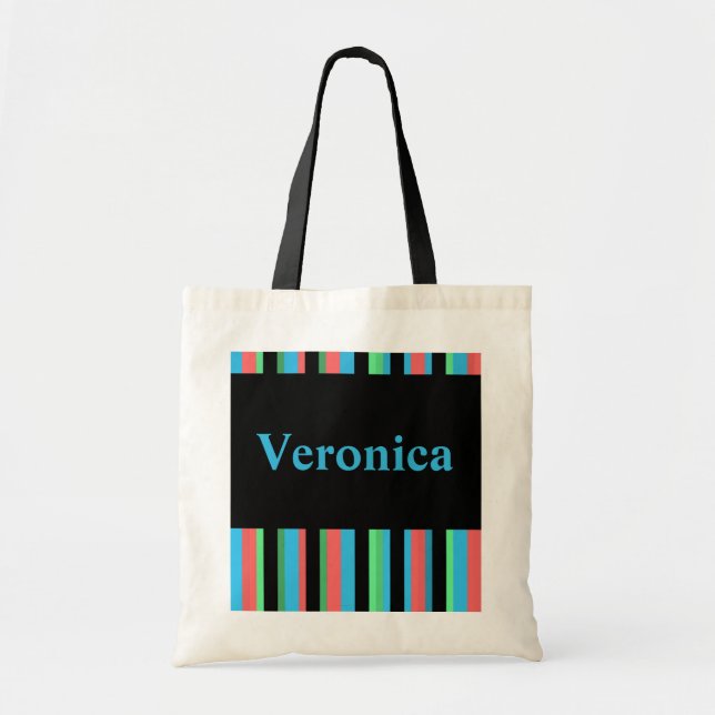 Bolsa de tote rayada de Veronica Bonito (Frente)