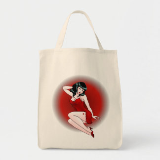 Bolsa De Tote Retro Chica De Pinup Para Bolsas Ami