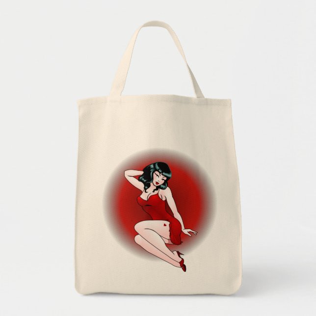 Bolsa De Tote Retro Chica De Pinup Para Bolsas Ami (Frente)