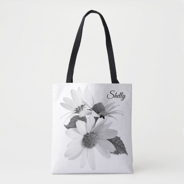 Bolsa De Tote Reutilizable Personalizada De Flor D (Anverso)