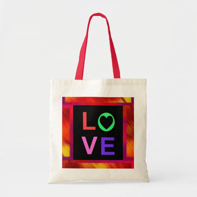 Bolsa de Tote roja y Naranja (Frente)