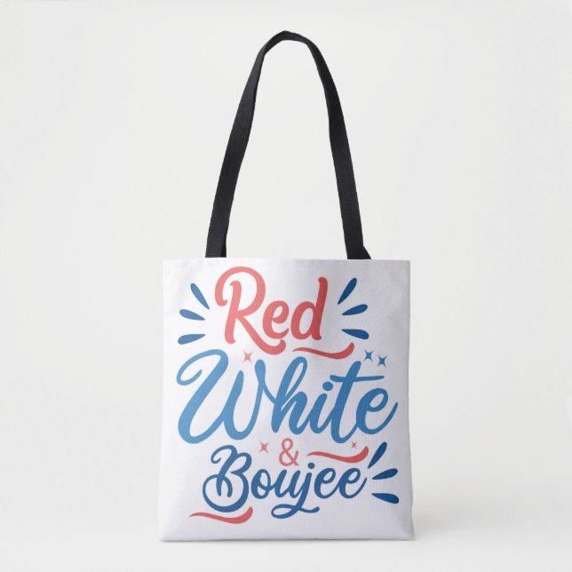 Bolsa de Tote - Rojo, Blanco y Boujee. (Anverso)
