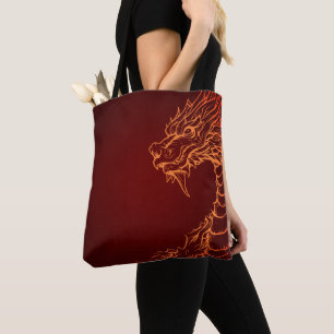 Bolsa de Tote Rojo Profundo con la impresión de dr