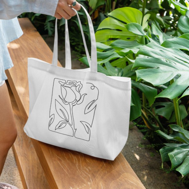 Bolsa de tote Rosa de línea continua (Subido por el creador)