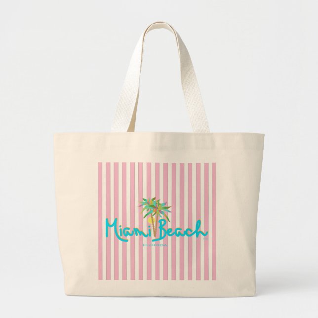 Bolsa De Tote Rosa De Miami Beach Florida (Frente)