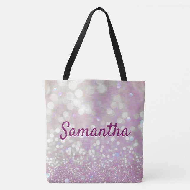 Bolsa De Tote Rosa Personalizada (Anverso)