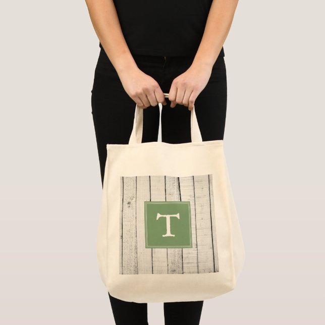 Bolsa de Tote Rústico Verde (Anverso (producto))
