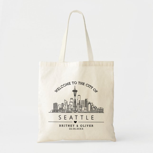 Bolsa de Tote Skyline de Seattle - Regalo de la ci (Frente)