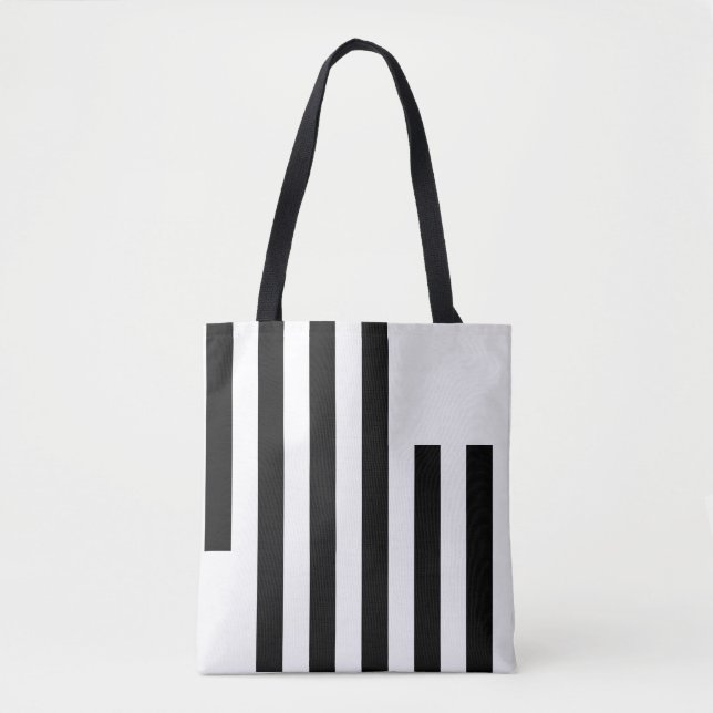 Bolsa de Tote Sleek Black & White Personalizado (Anverso)