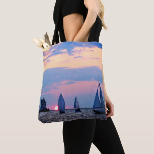 Bolsa De Tote Sunset En Barcos De Navegación