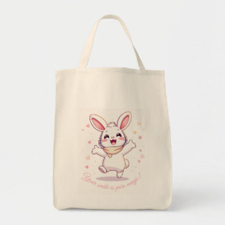 Bolsa de Tote - Tienda de conejo pastel.