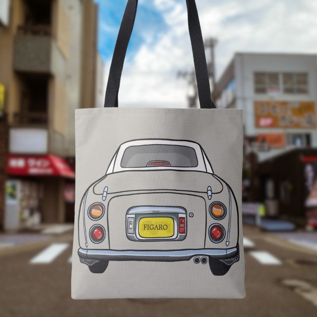 Bolsa de Tote Topaz Mist Figaro (Add your car reg number or figgy car name to this cute topaz mist figaro car tote bag)