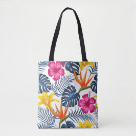Bolsa de Tote Tropical Rosa Azul