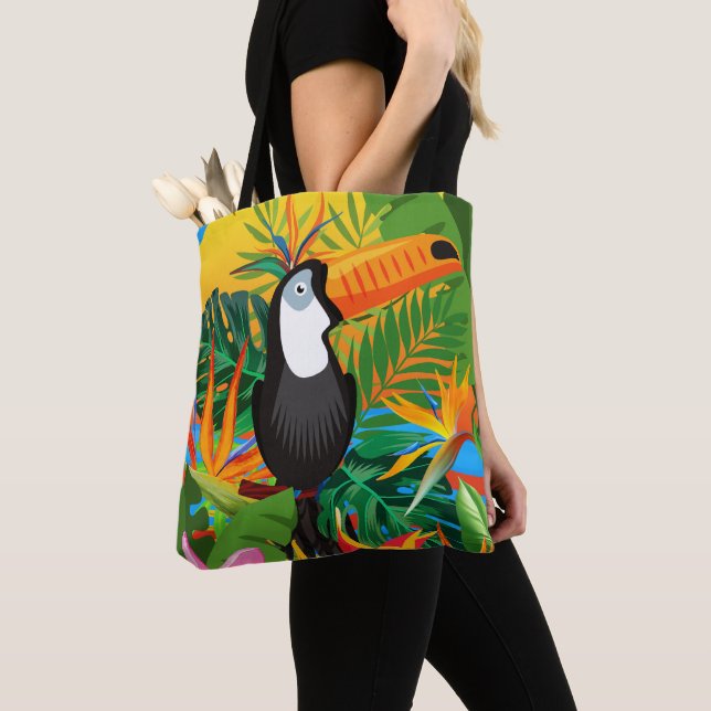 Bolsa de Tote Tropical Turca Colorida (Detalle)