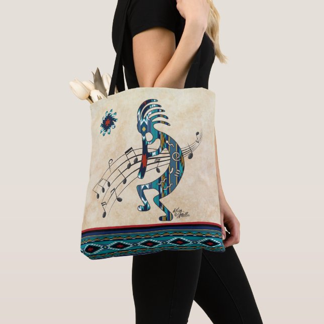 Bolsa De Tote Turquoise Kokopelli (Detalle)