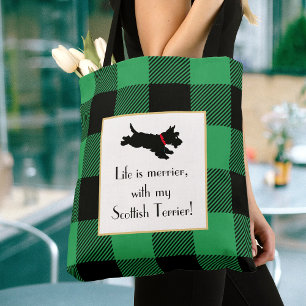 Bolsa de Tote Verde de búfalo de perro de Escocia