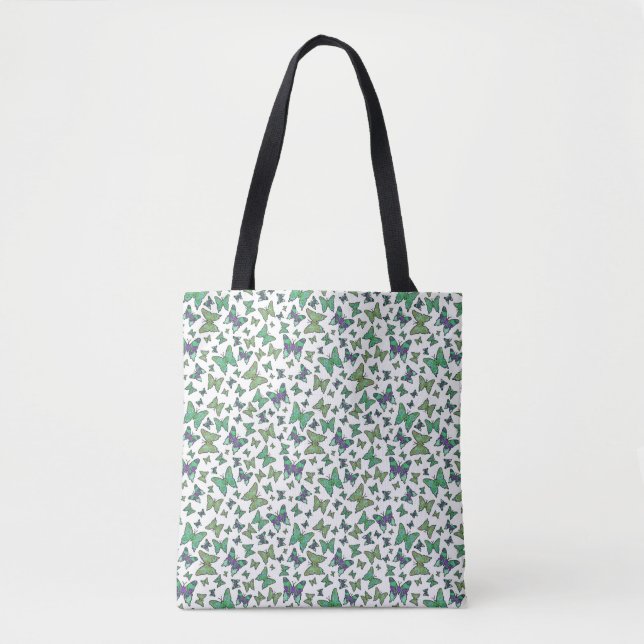 Bolsa de Tote Verde para mariposas de bonito (Anverso)