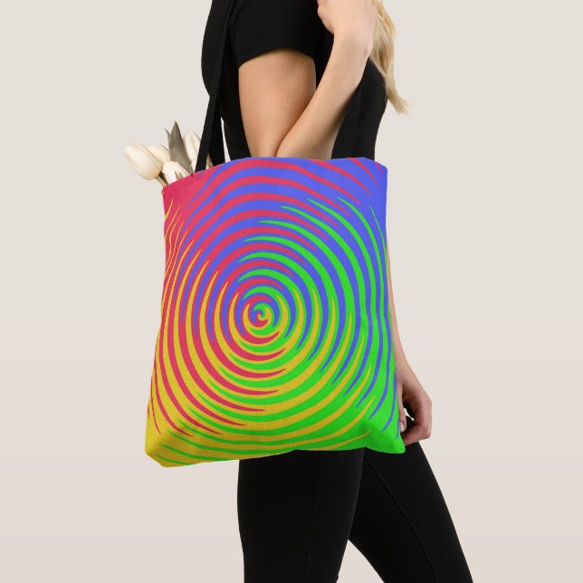 Bolsa de Tote Verde Rojo Azul Amarillo Verde Espir (Detalle)