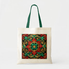 Bolsa de Tote verde rojo decorativo
