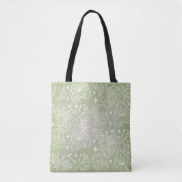 Bolsa de Tote verde sage mística - polilla, hierba