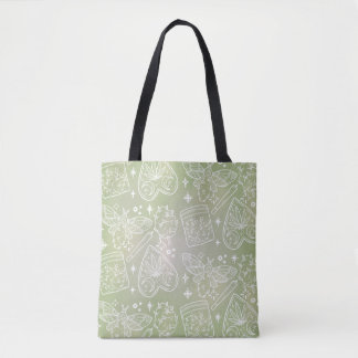 Bolsa de Tote verde sage mística - polilla, hierba