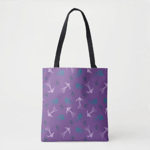 Bolsa De Tote Violet Lavender Tragar El Patrón Flo