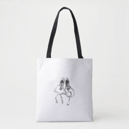 Bolsa de Tote: Zapatos de Pointe sobre fondo blanc