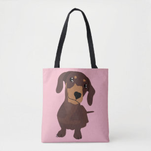 Bolsa de Totes rosados de Dachshund