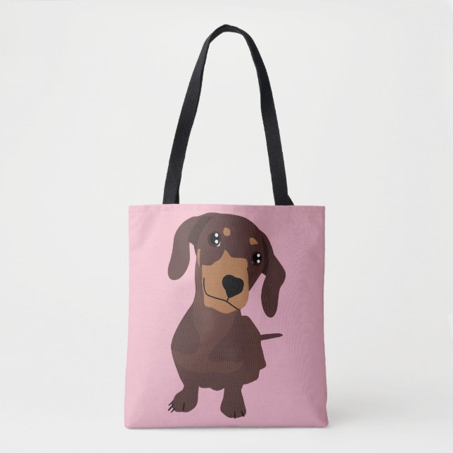 Bolsa de Totes rosados de Dachshund (Anverso)
