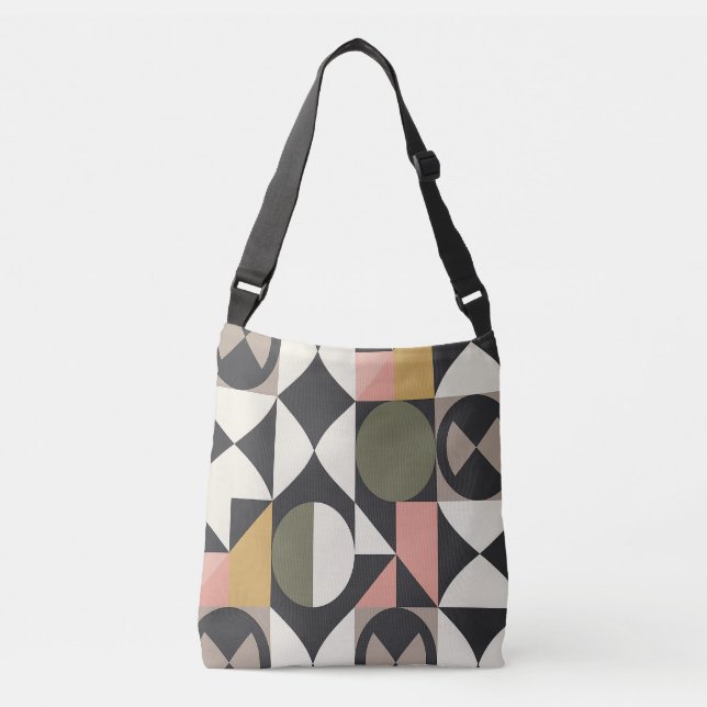 Bolsa de travesía de cuerpo geométrico retro moder (Anverso)