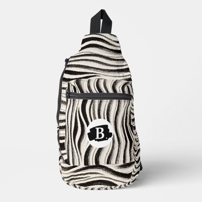 Bolsa de trazo de zebra de impresión personalizada (Anverso)