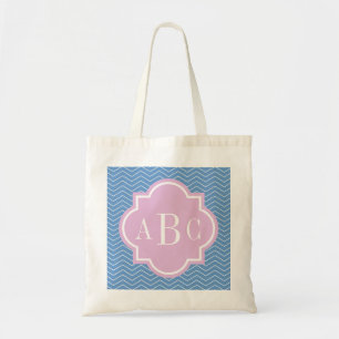 Bolsa de tres letras monogramo rosa azul rosado pe