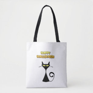 Bolsa de truco o trato de gato negro de Halloween