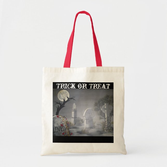 Bolsa de trucos o trato para cementerio (Frente)