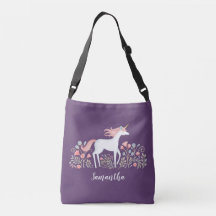Bolsa de unicornio de acuarela floral
