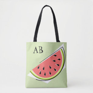 Bolsa de unograma verde de sandía