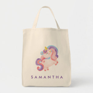 Bolsa de uva morada de arcoiris unicornio personal