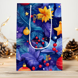 Bolsa de vacaciones de los Ornamentos Azul y Oro p