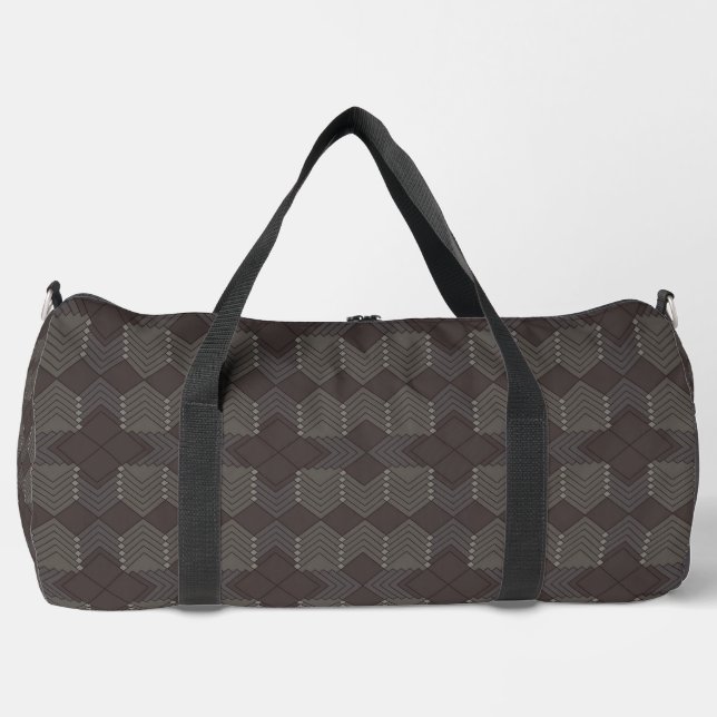 Bolsa de viaje con estampado de diamantes oscuros (Anverso)
